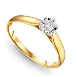 DIAMENTY Pierścionek R61118 YW