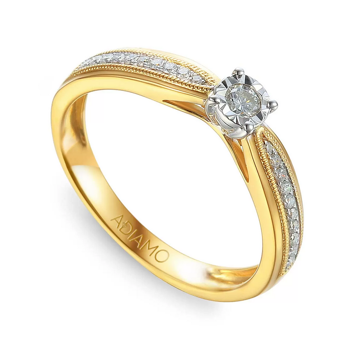 DIAMENTY Pierścionek R55129 YW