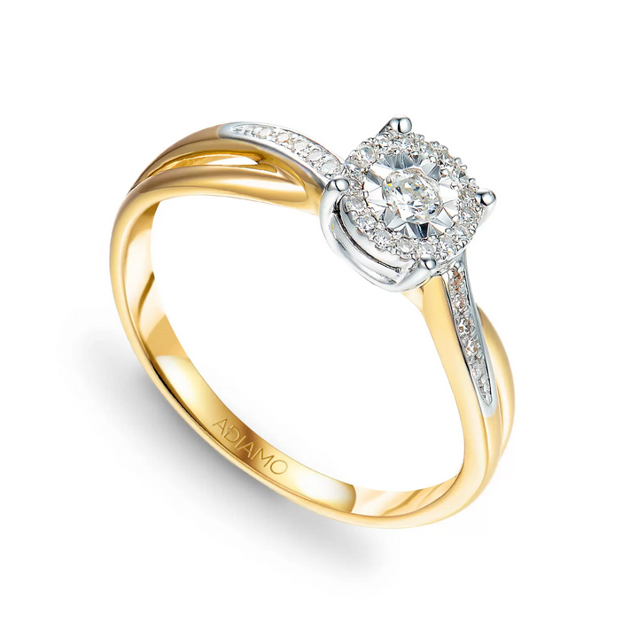 DIAMENTY Pierścionek R55230 YW