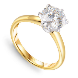 DIAMENTY Pierścionek R58829 YW LGD